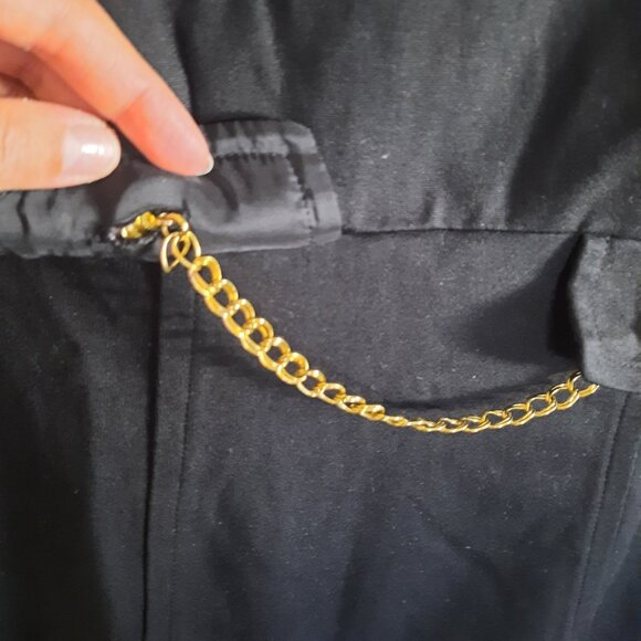 Trina Turk Vintage Gold Waist-Chain Sheath Dress Style# 2116232 - Black, Size S - Picture 5 of 16